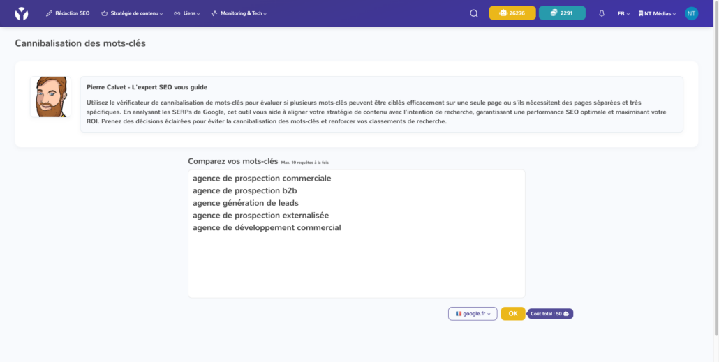 Cannibalisation SEO avec YourTextGuru