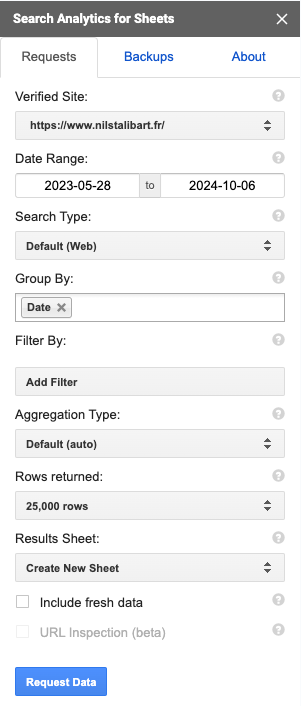 Search Analytics for Sheets